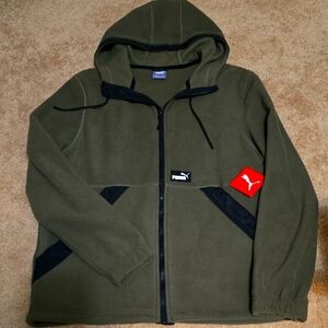 Puma Men's Dark Green Performance Fleece Jacket NWT
